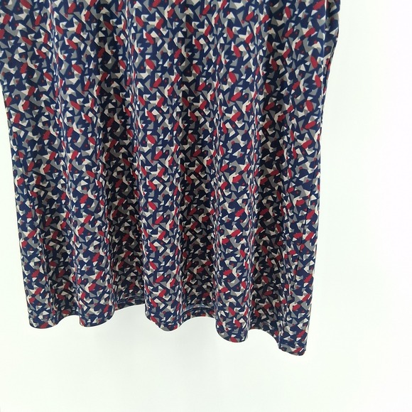 Lauren Ralph Lauren Geometric Top Womens Sz XL Navy Fall Career Dark Academia - Picture 3 of 10